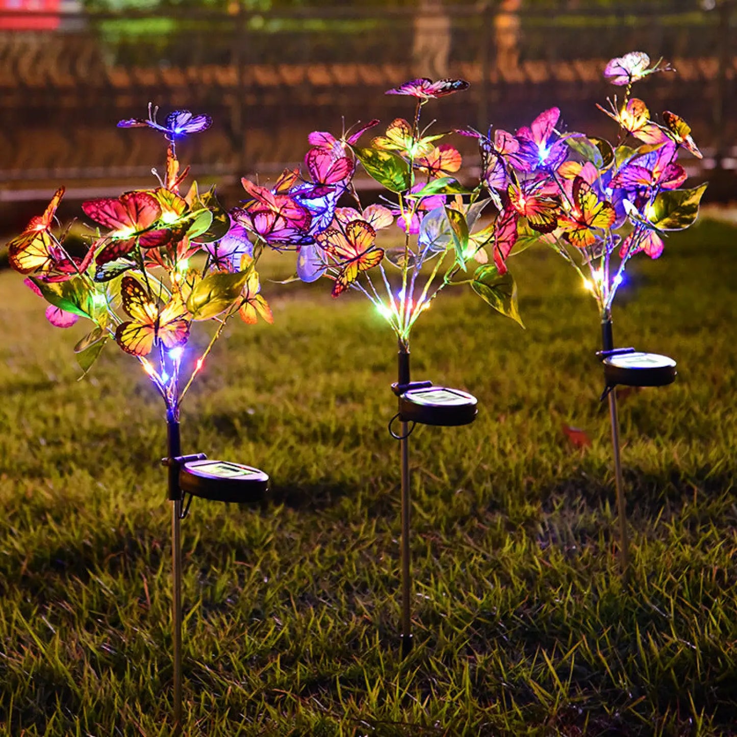 Solar LED Light for Outdoor Garden & Courtyard with Butterfly Design Lawn Lamp 12V Hanging Light