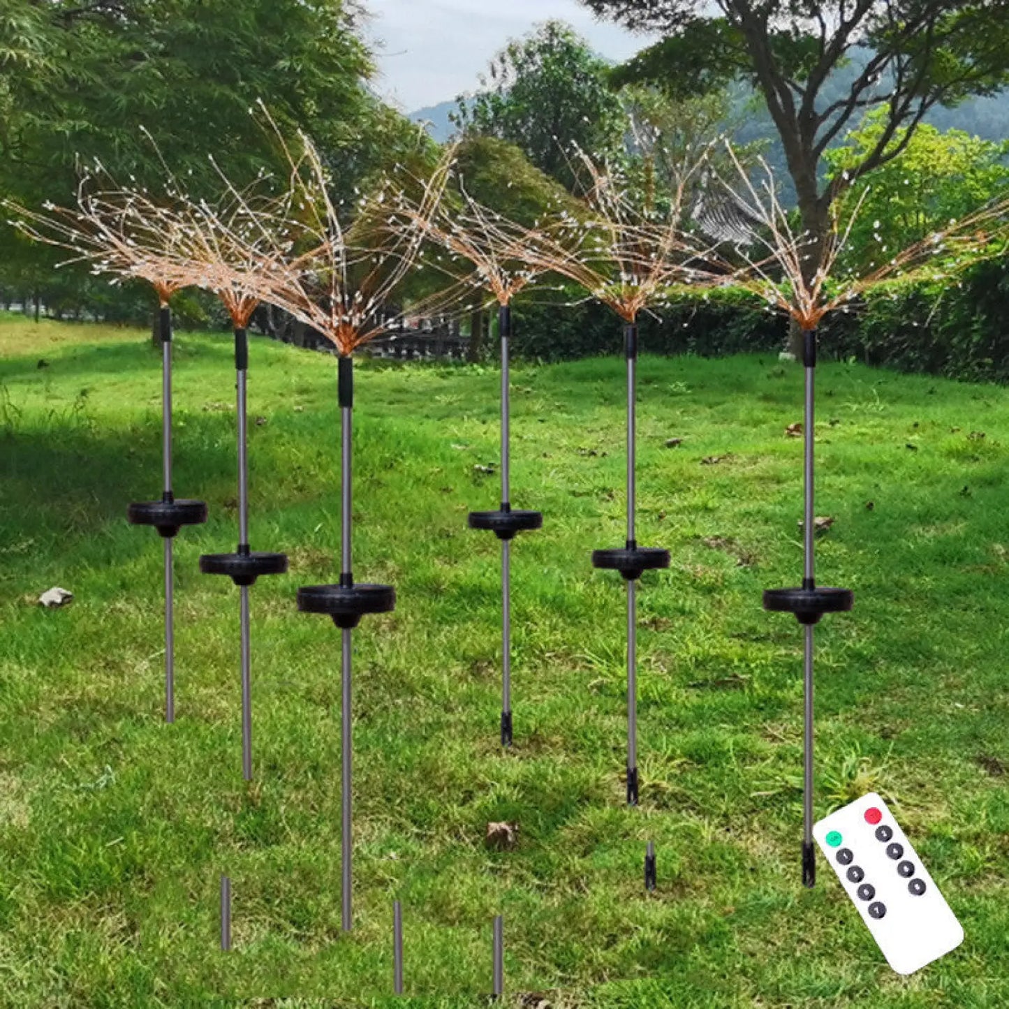 Solar Lights Outdoor Decorative Firework Lamps – IP65 Waterproof LED Garden Stakes - Solar Lights