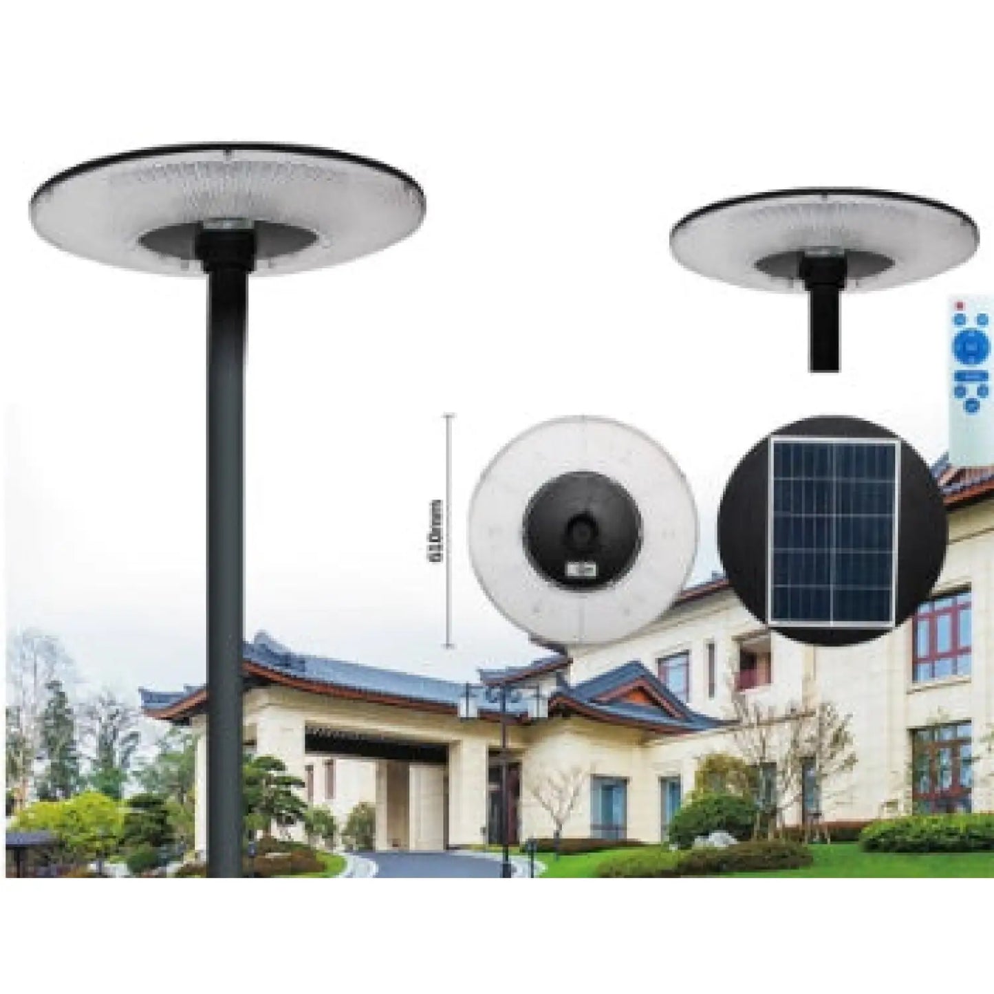 Solar-Powered Outdoor Light on Pole for Garden & Street - 200w remote control light cont / UFO Solar UFO Light - Solar