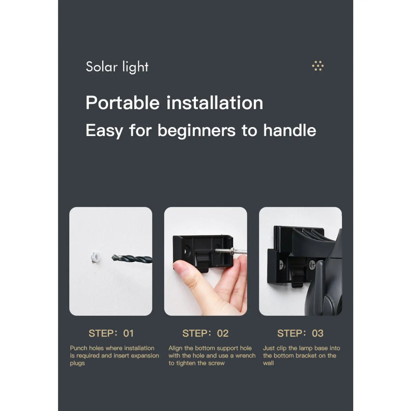 Solar Wall Lights for Outside with Waterproof & Motion Sensor - Well Light