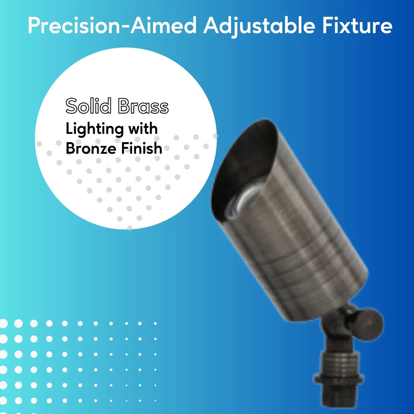 Solid Brass Adjustable Outdoor Spotlights with 5 LED Bulb - 5W 12V Warm White - Spot Light