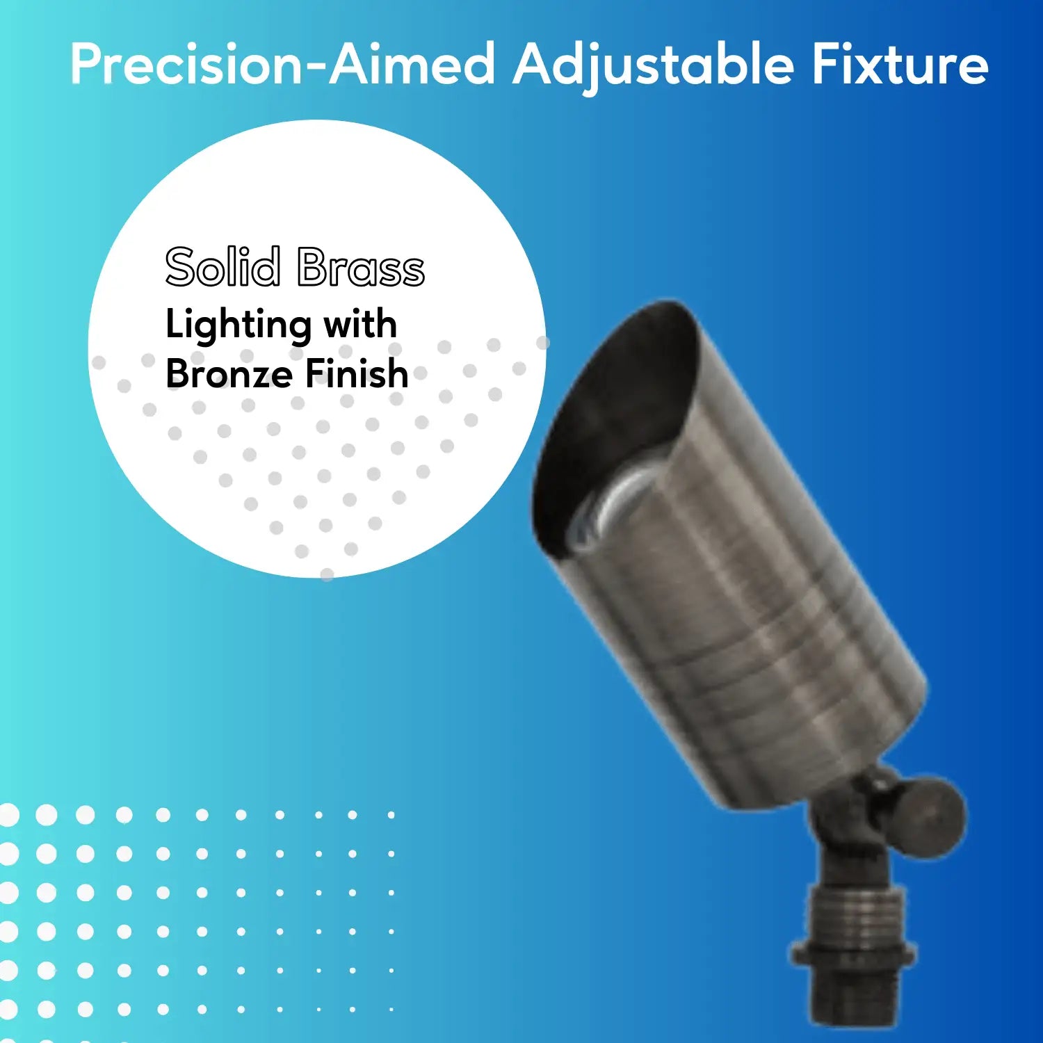 Solid Brass Adjustable Outdoor Spotlights with 5 LED Bulb - 5W 12V Warm White - Spot Light