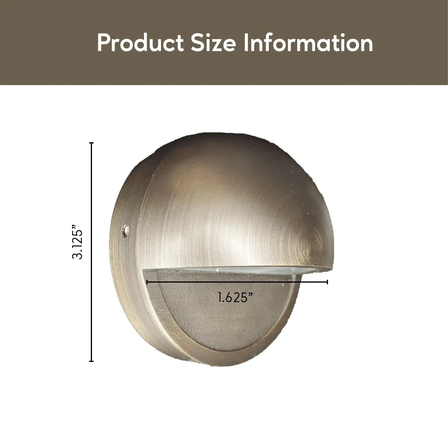 Solid Brass Half Moon Puck Light Fixture - Deck Light