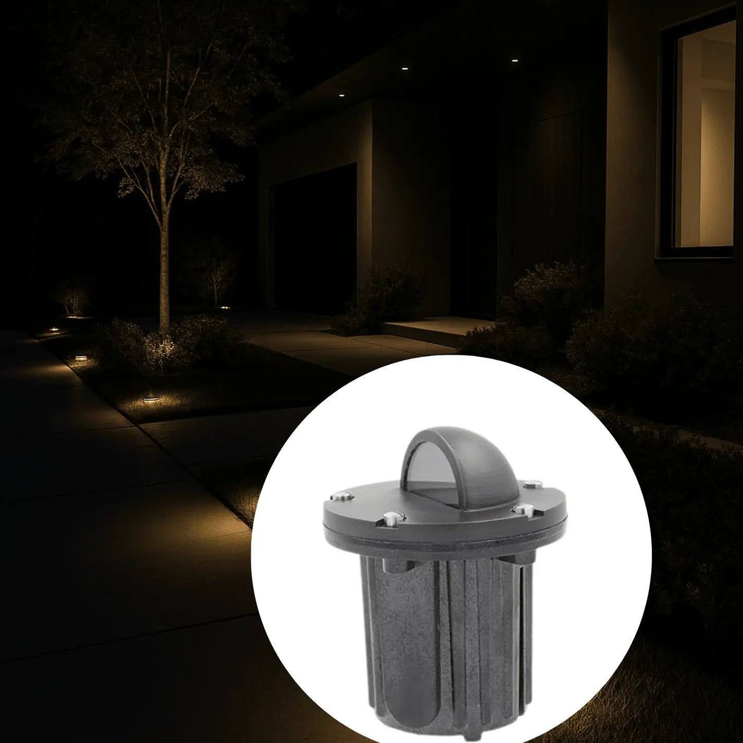 Solid Brass MR16 In-ground Well Light Cover Kit - Half Moon / Oil Rubbed Bronze - Well Light