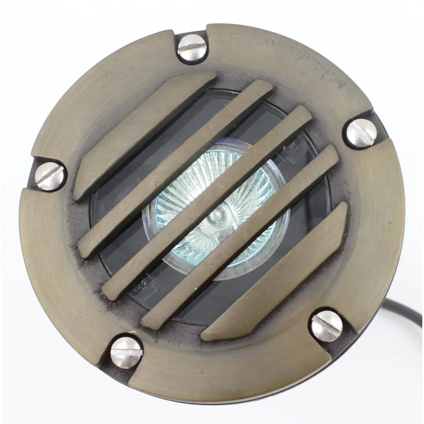 Solid Brass MR16 In-Ground Light Well Cover Kit - Louver / Oil Rubbed Bronze - Well Light