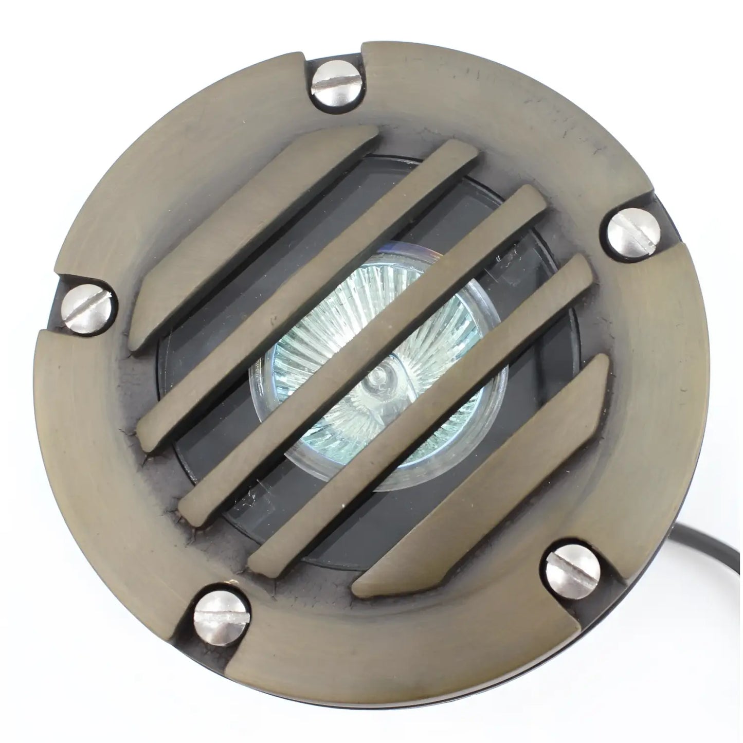 Solid Brass MR16 In-Ground Light Well Cover Kit - Louver / Oil Rubbed Bronze - Well Light