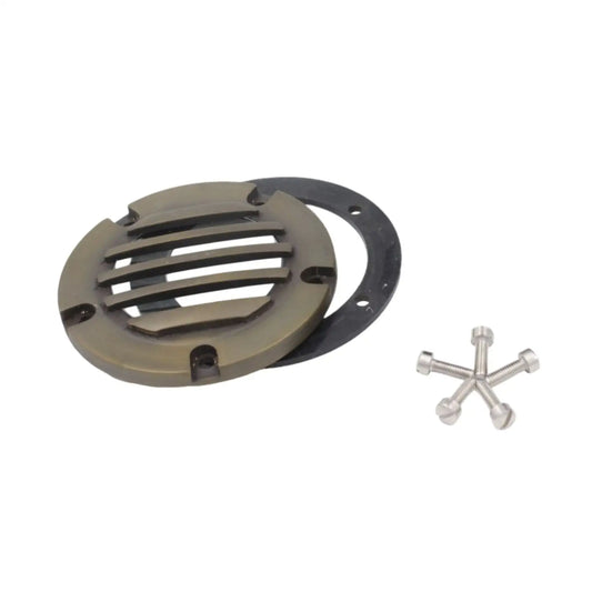 Solid Brass MR16 In-Ground Light Well Cover Kit - Louver / Oil Rubbed Bronze - Well Light