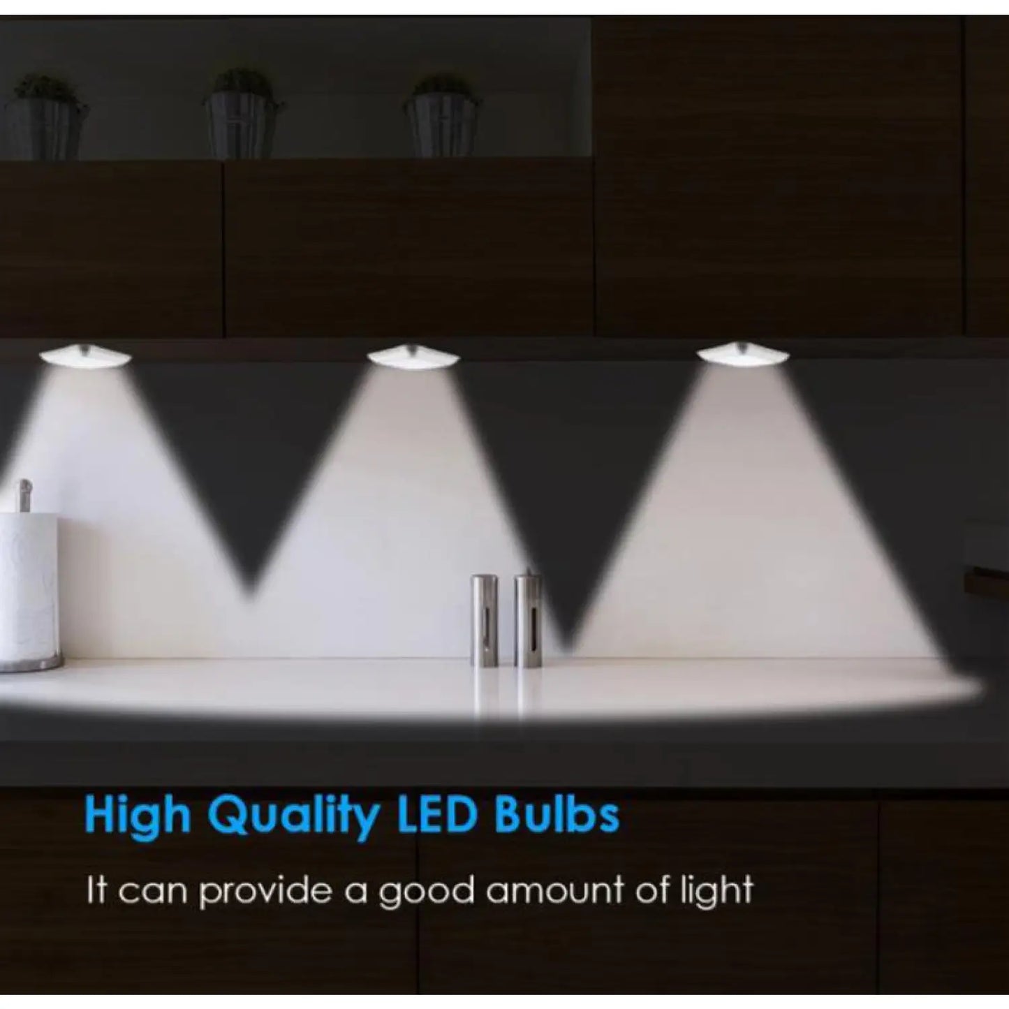 Square & PIR Motion Sensor Light with Battery 6LED for Closet Stairs and Kitchen - 12V Hanging Light