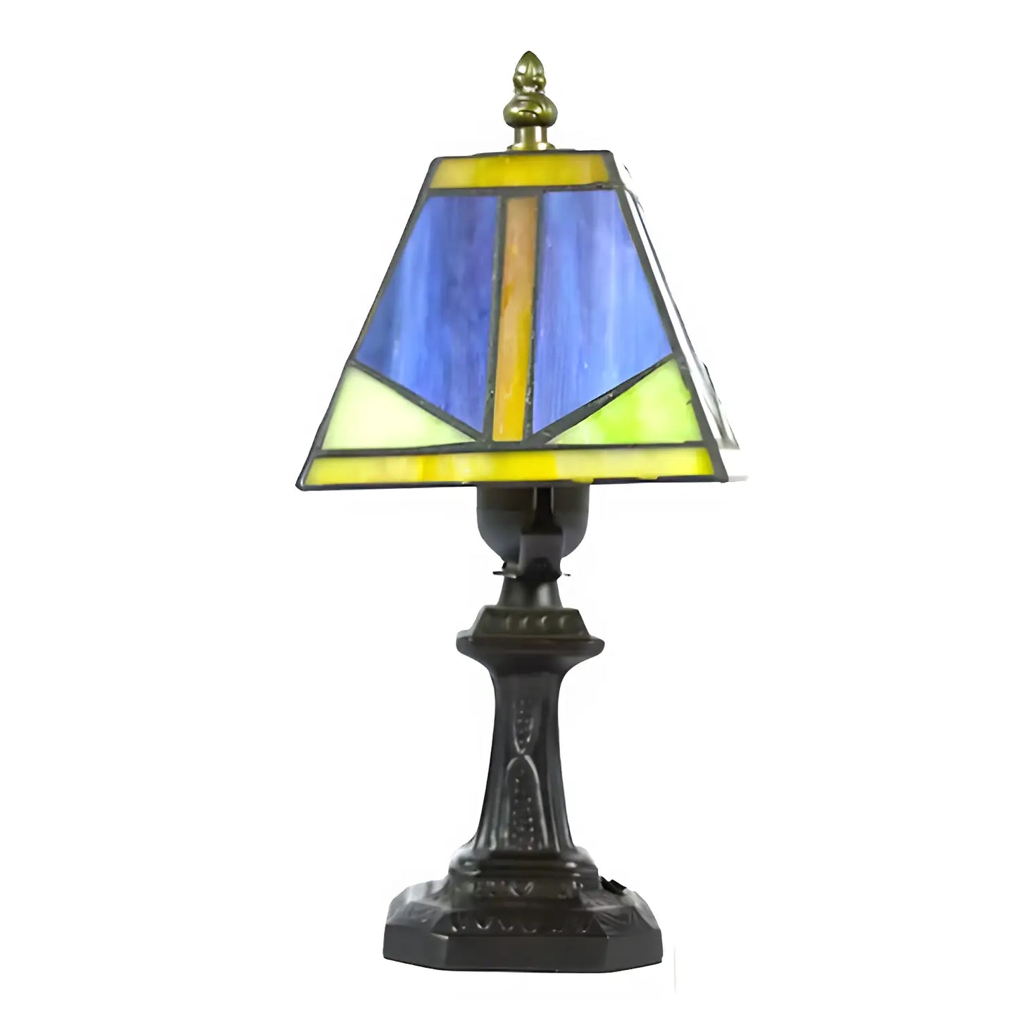 Square Tiffany Glass Tabletop Lamp - No Bulb - Table Lamp