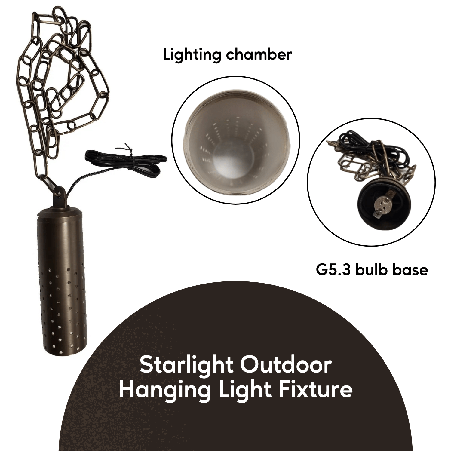 Starlight Outdoor Modern Hanging Light Fixtures - No Bulb - Light Fixture