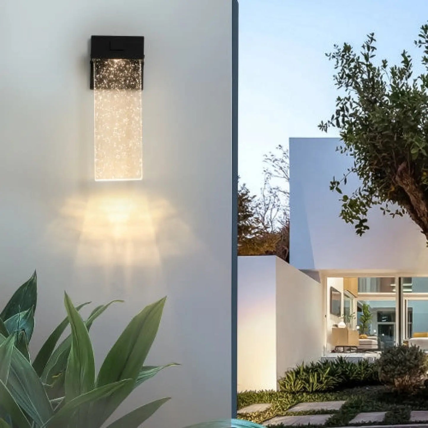 Transparent Crystal Wall Lights Fixtures with LED & Waterproof - Black - Wall Mount Fixture