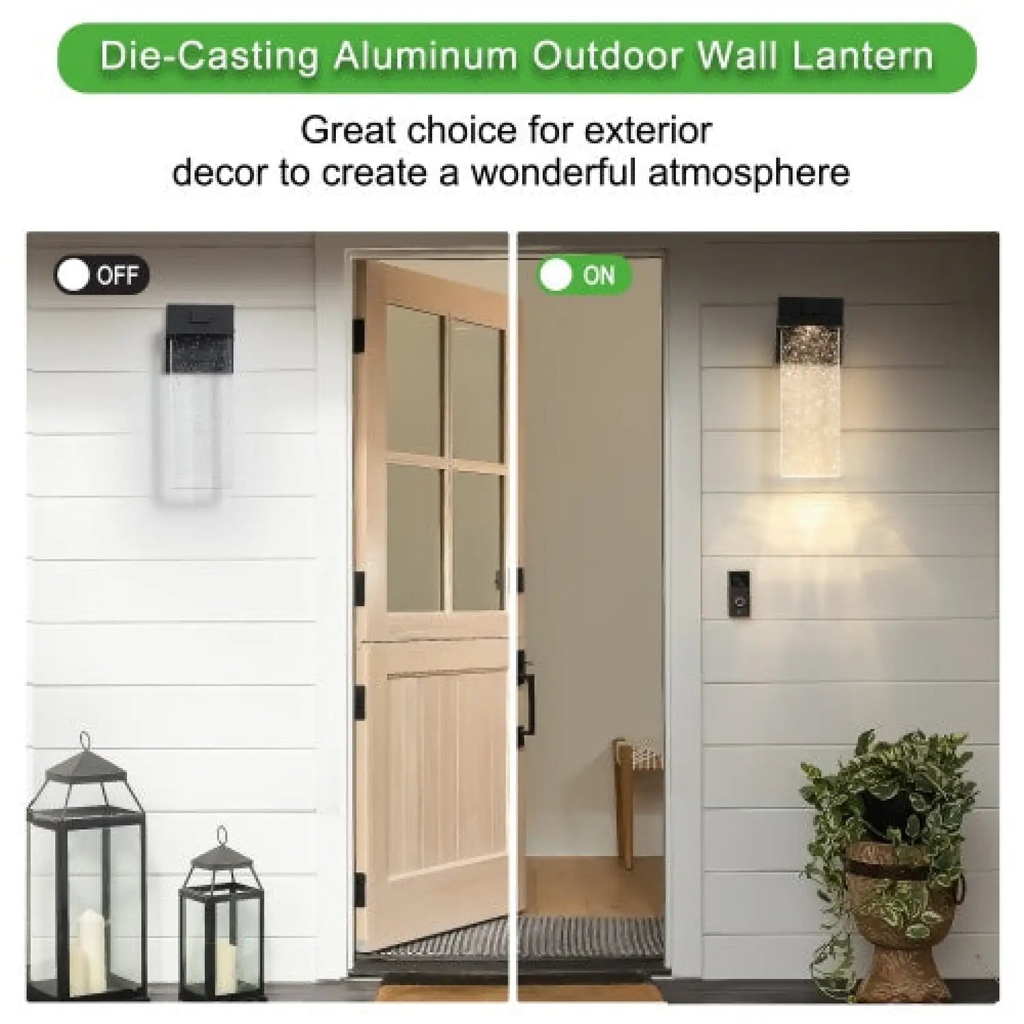 Transparent Crystal Wall Lights Fixtures with LED & Waterproof - Black - Wall Mount Fixture