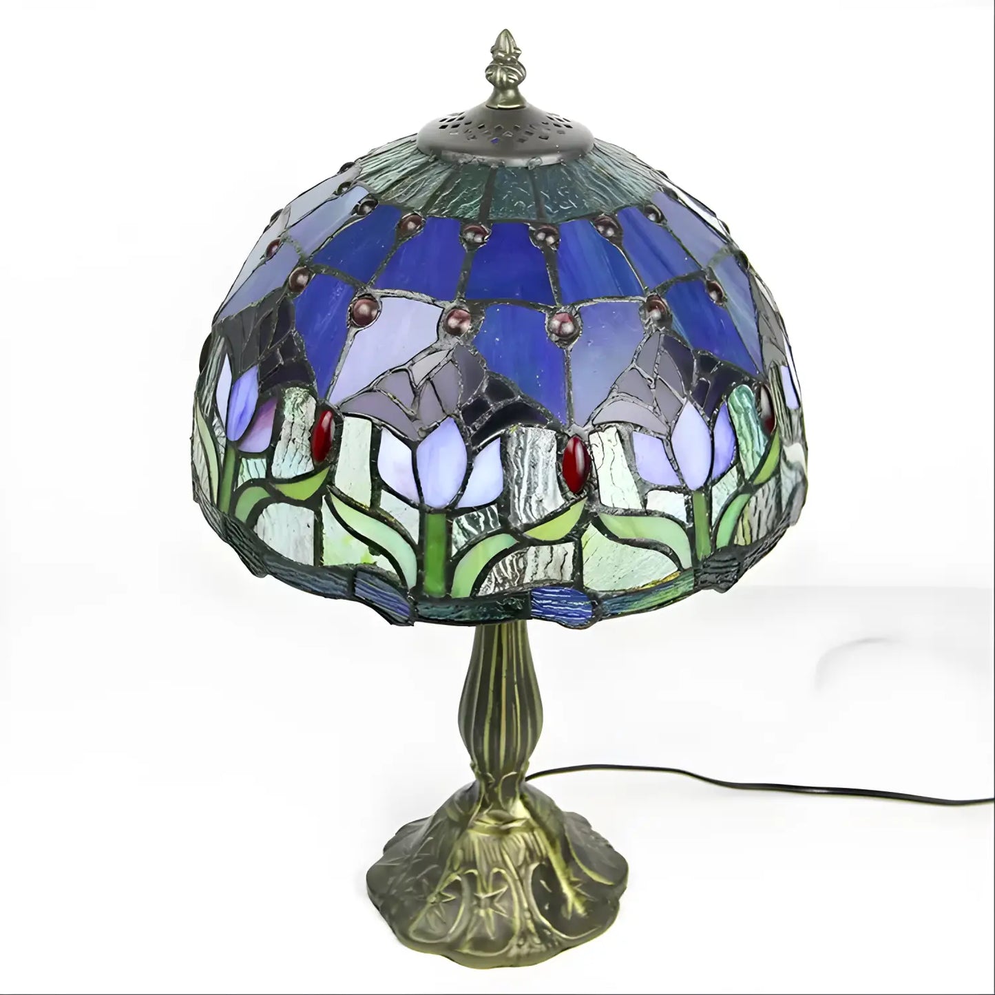 Tulip Tiffany Glass Tabletop Lamp - No Bulb - Table Lamp