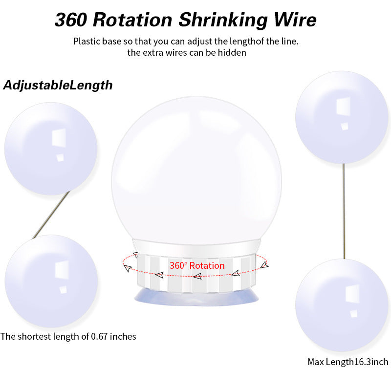 USB Touch Switch LED Mirror Light Bulb 12V Hanging Light