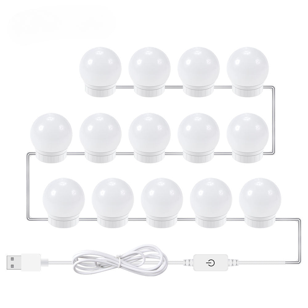 USB Touch Switch LED Mirror Light Bulb White 14 Lights / USB 12V Hanging Light