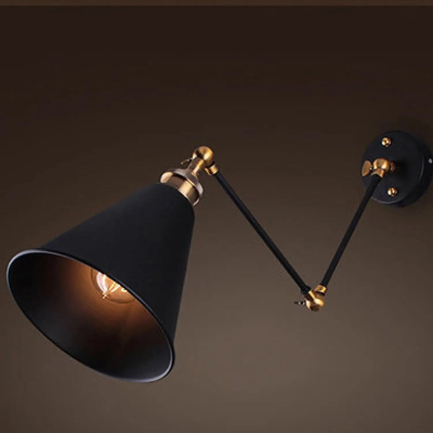 Vintage-Inspired Folding Wall Mounted Light Fixture Design - Black - 12V Hanging Light