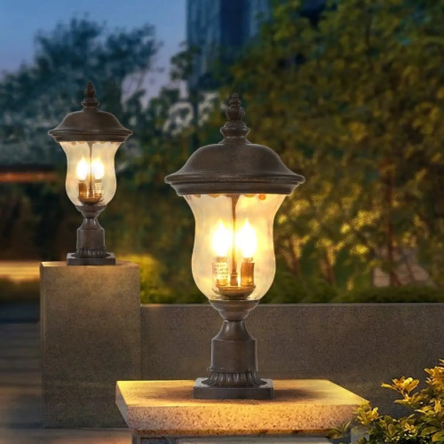 Vintage Outdoor Lights - Waterproof Garden Patio & Walkway Lamp - Brown - Light Fixture