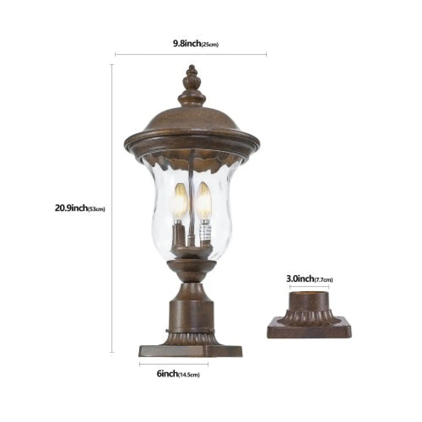 Vintage Outdoor Lights - Waterproof Garden Patio & Walkway Lamp - Brown - Light Fixture
