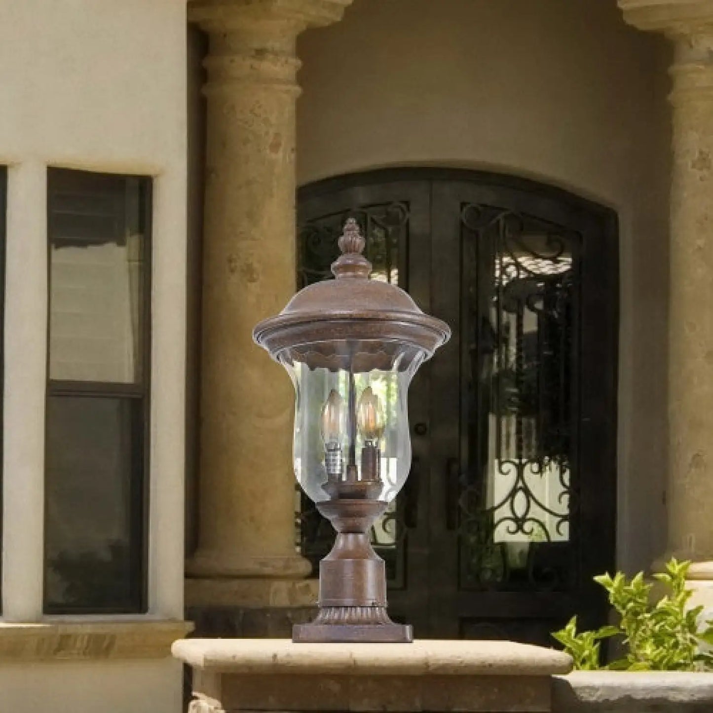 Vintage Outdoor Lights - Waterproof Garden Patio & Walkway Lamp - Brown - Light Fixture