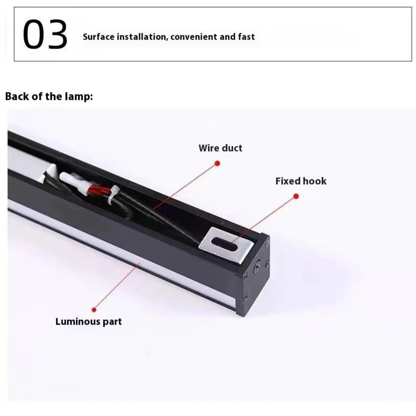 Simple Strip In line Lamps LED Slotted free Wall Lamp 12V Hanging Light