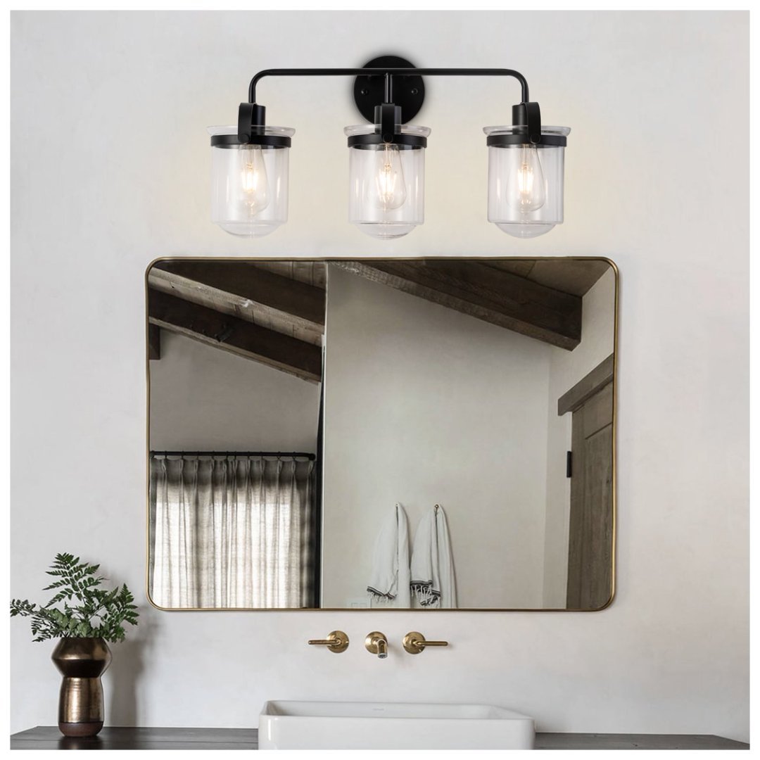 Wall Lights in Modern Black Finish with Glass Shade and E26 Base Black 12V Hanging Light