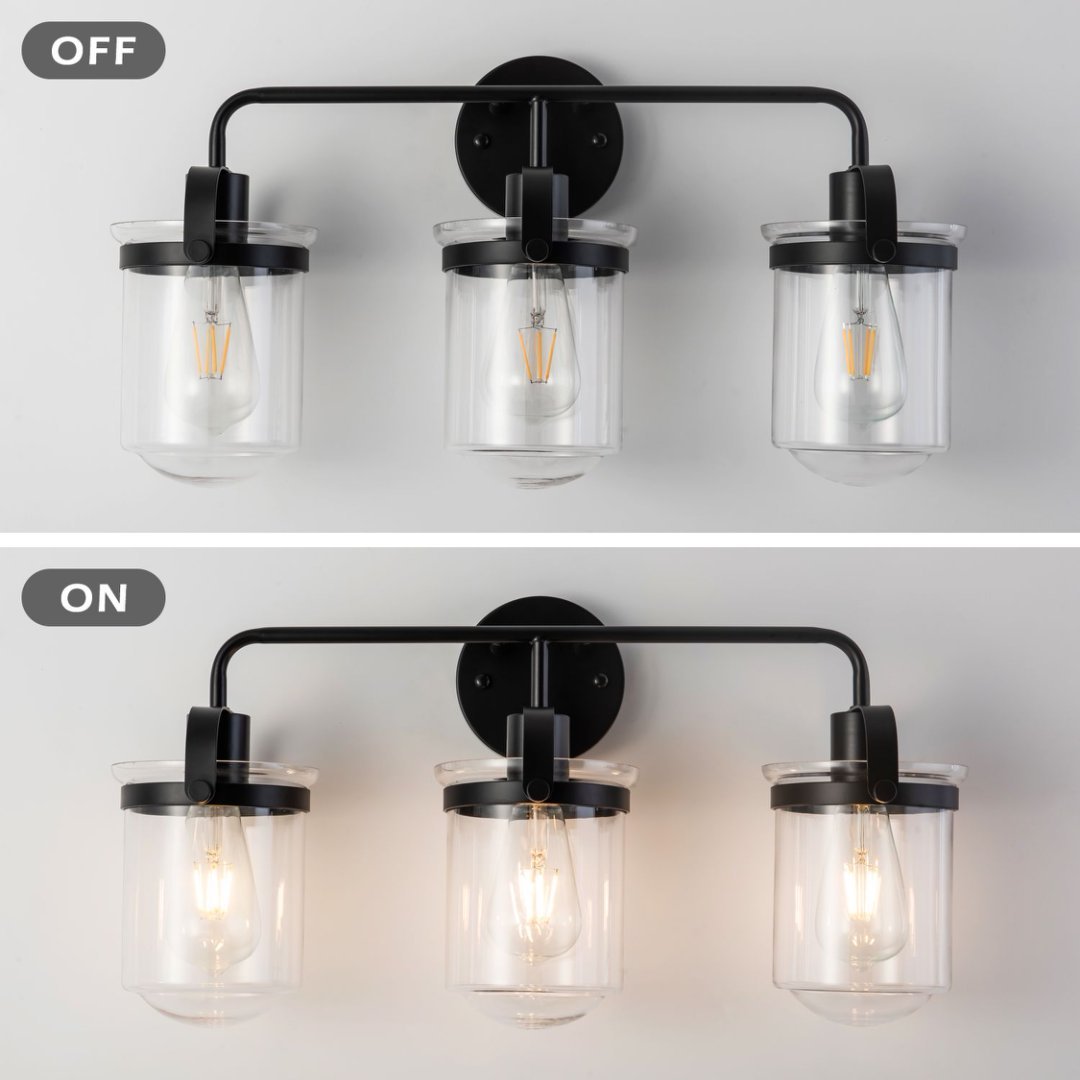 Wall Lights in Modern Black Finish with Glass Shade and E26 Base Black 12V Hanging Light