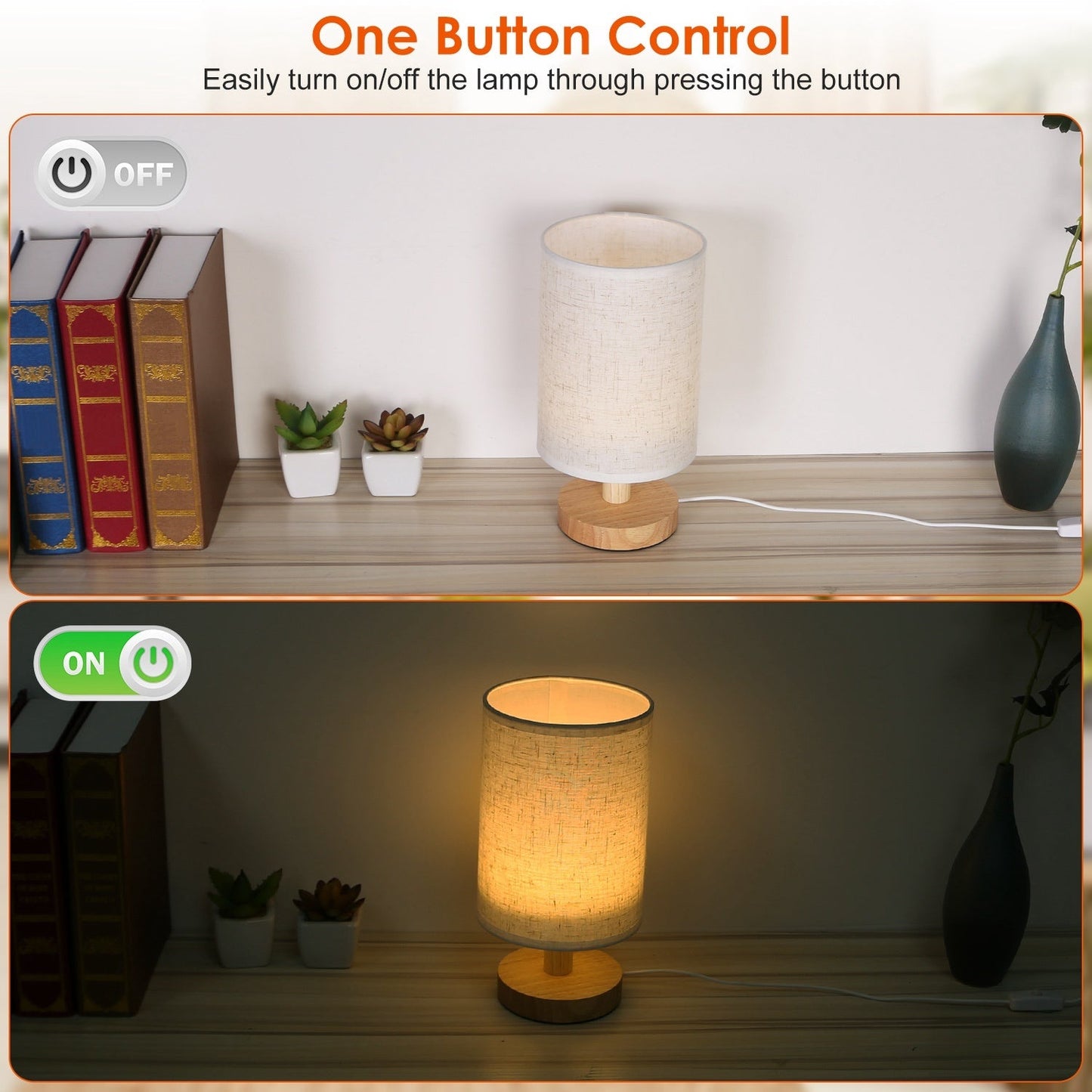 Warm White Bedside Lamp USB Plug Modern Bedroom Lamp Warm White 12V Hanging Light
