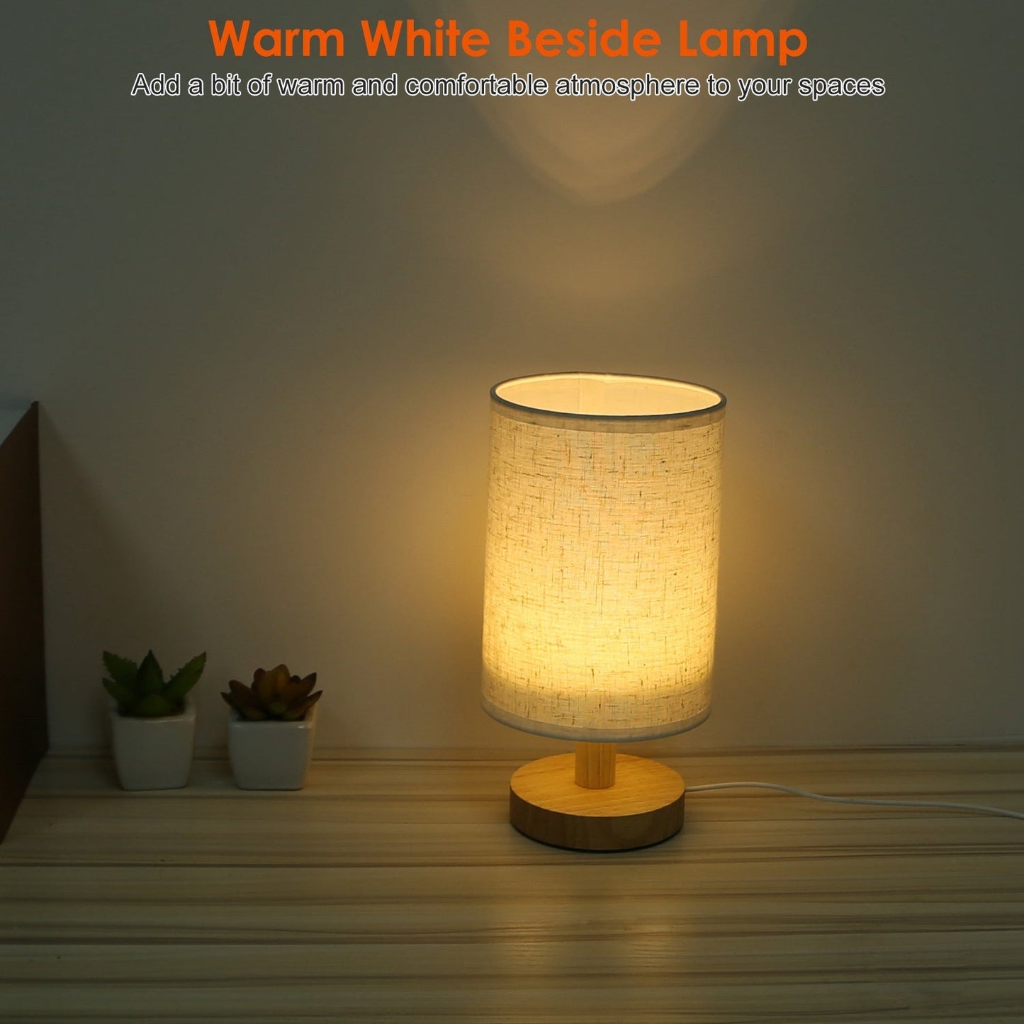 Warm White Bedside Lamp USB Plug Modern Bedroom Lamp Warm White 12V Hanging Light