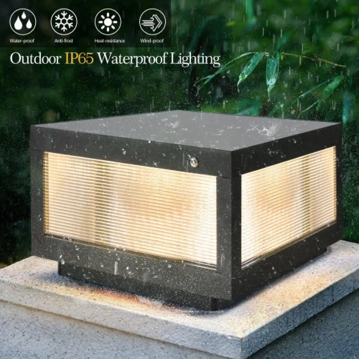 Waterproof Dimmable Solar LED Lights for Outside - Black - Solar Light