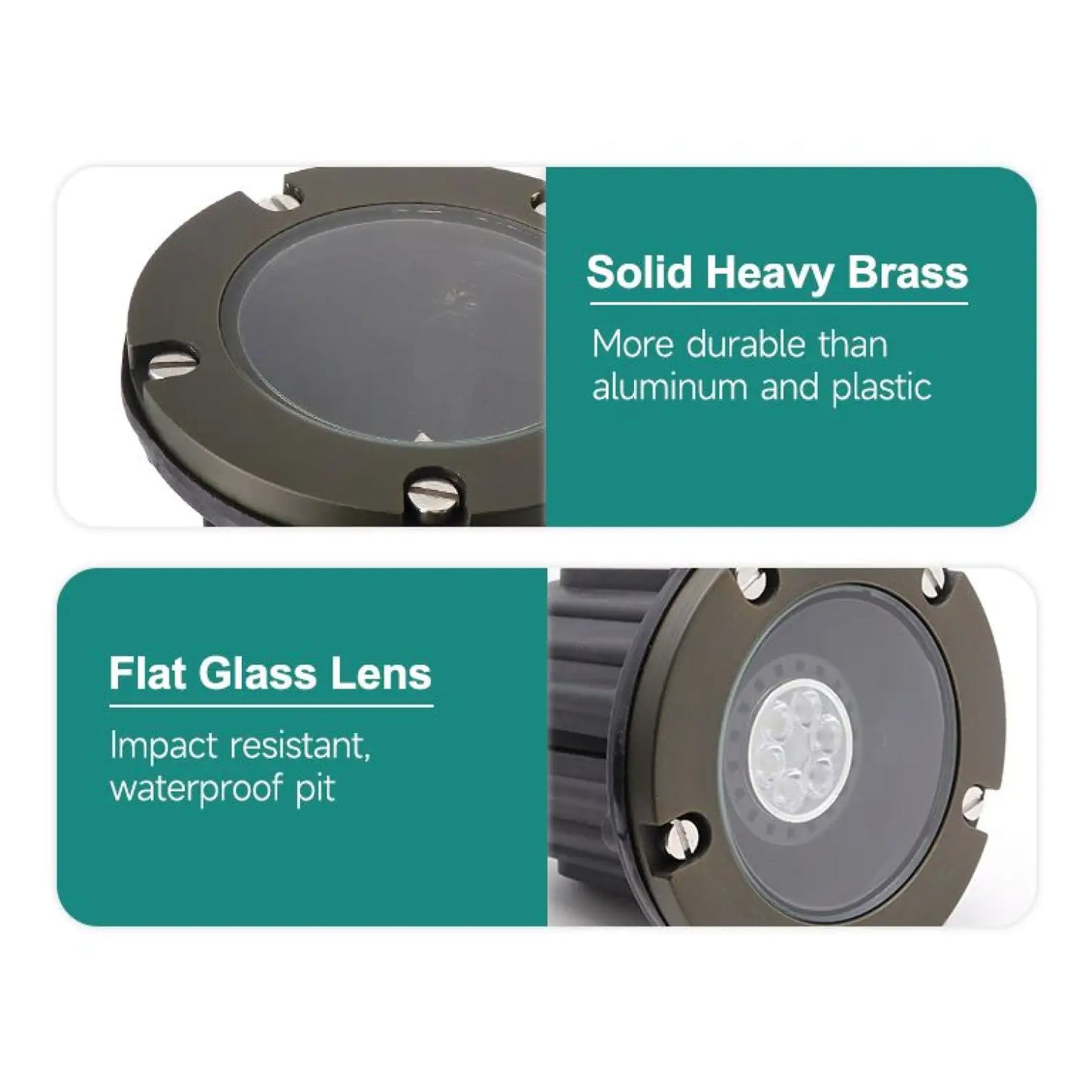 Well Lights For Landscape with MR16 Socket and Brass PVC Housing - Well Light