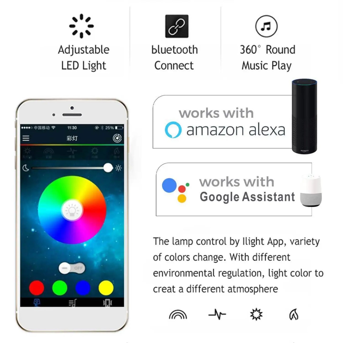 Graffiti WiFi smart Bluetooth ceiling lamp 34cm 12V Hanging Light