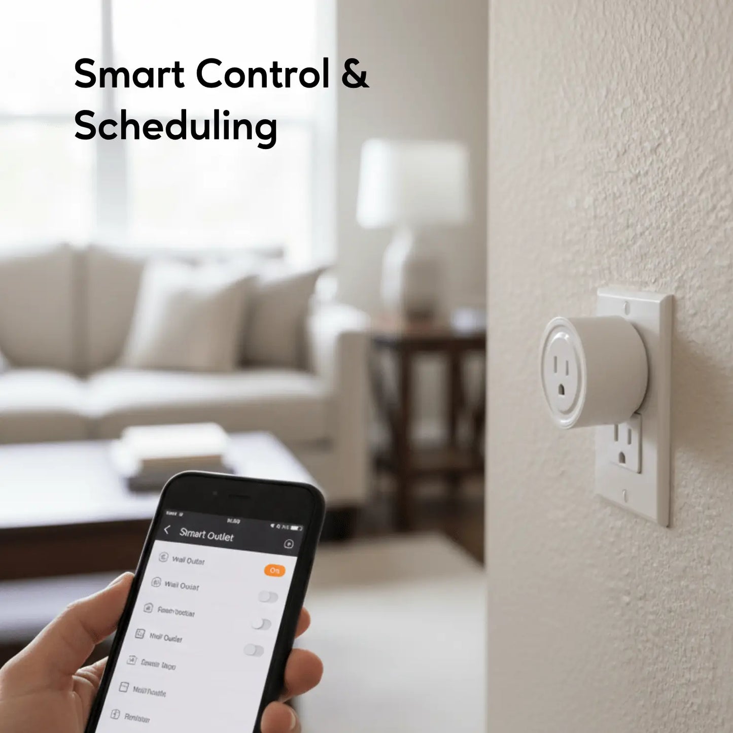 WiFi Round Smart Plug - White - Dimmer Switch