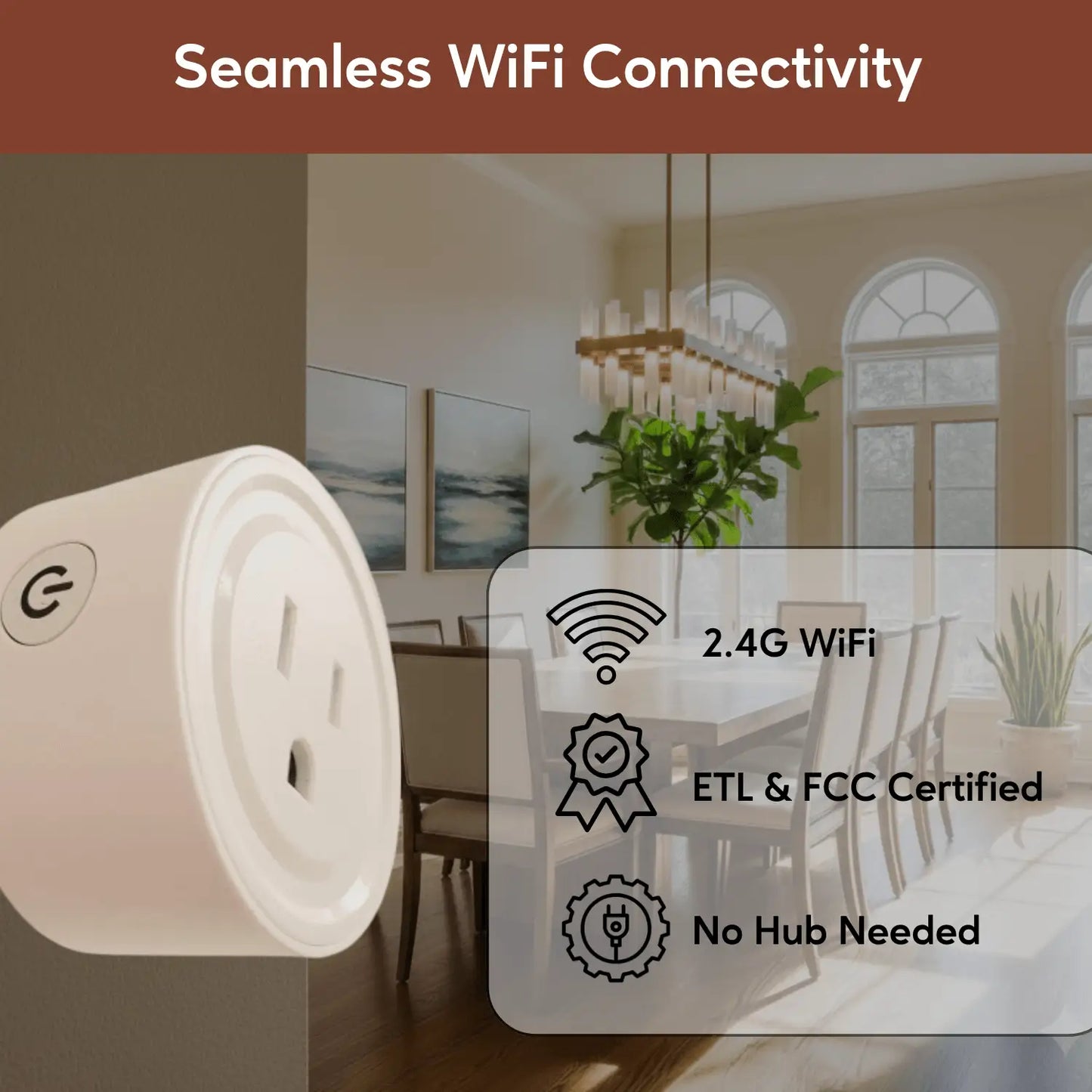 WiFi Round Smart Plug - White - Dimmer Switch