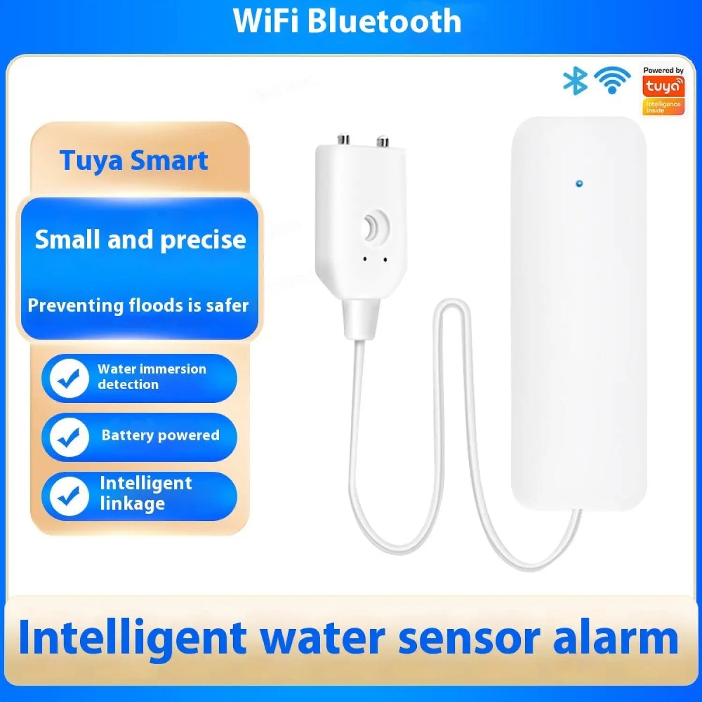 WiFi Water Level Sensor & Leakage Alarm for Home Security – Tuya Smart - Accessory