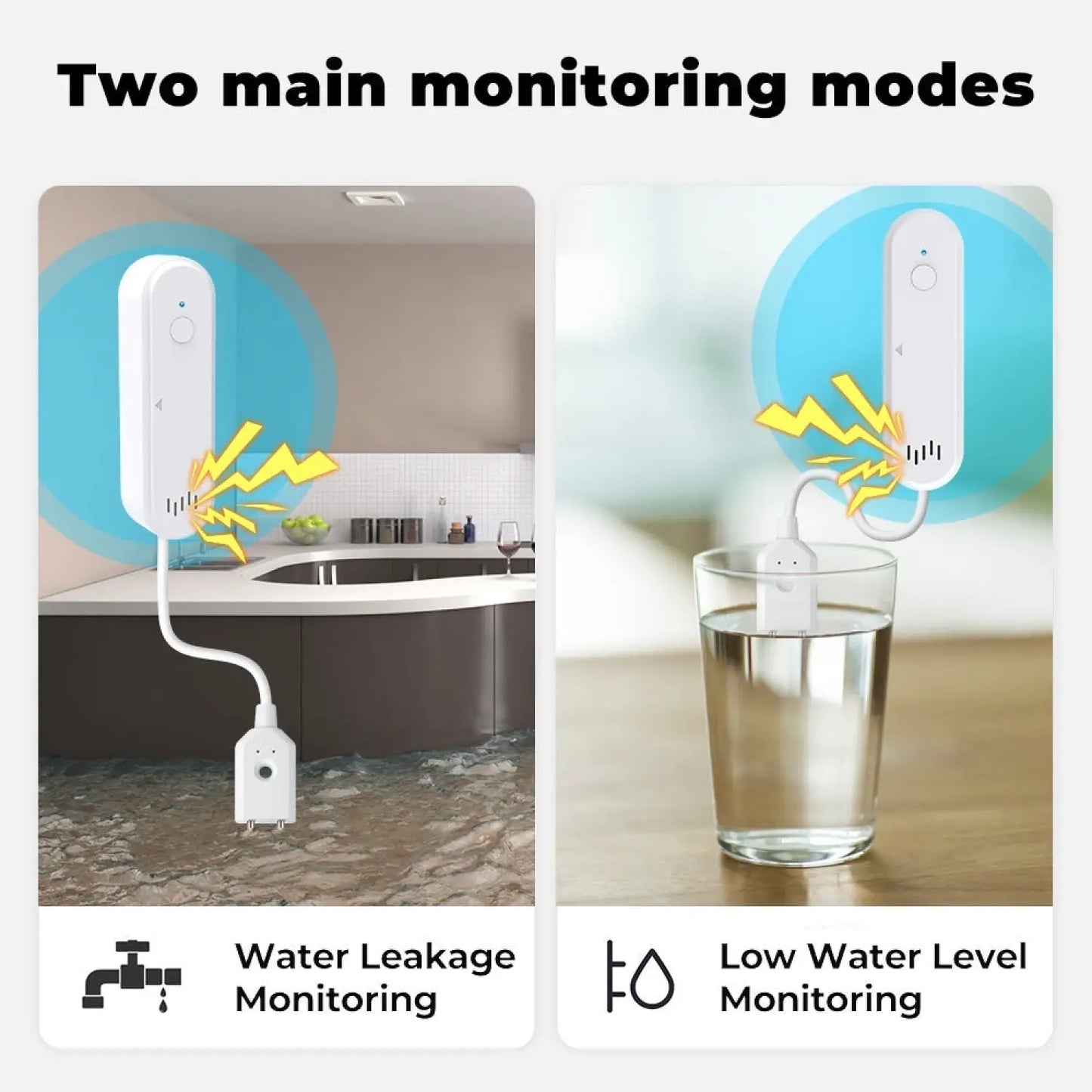 WiFi Water Level Sensor & Leakage Alarm for Home Security – Tuya Smart - Accessory