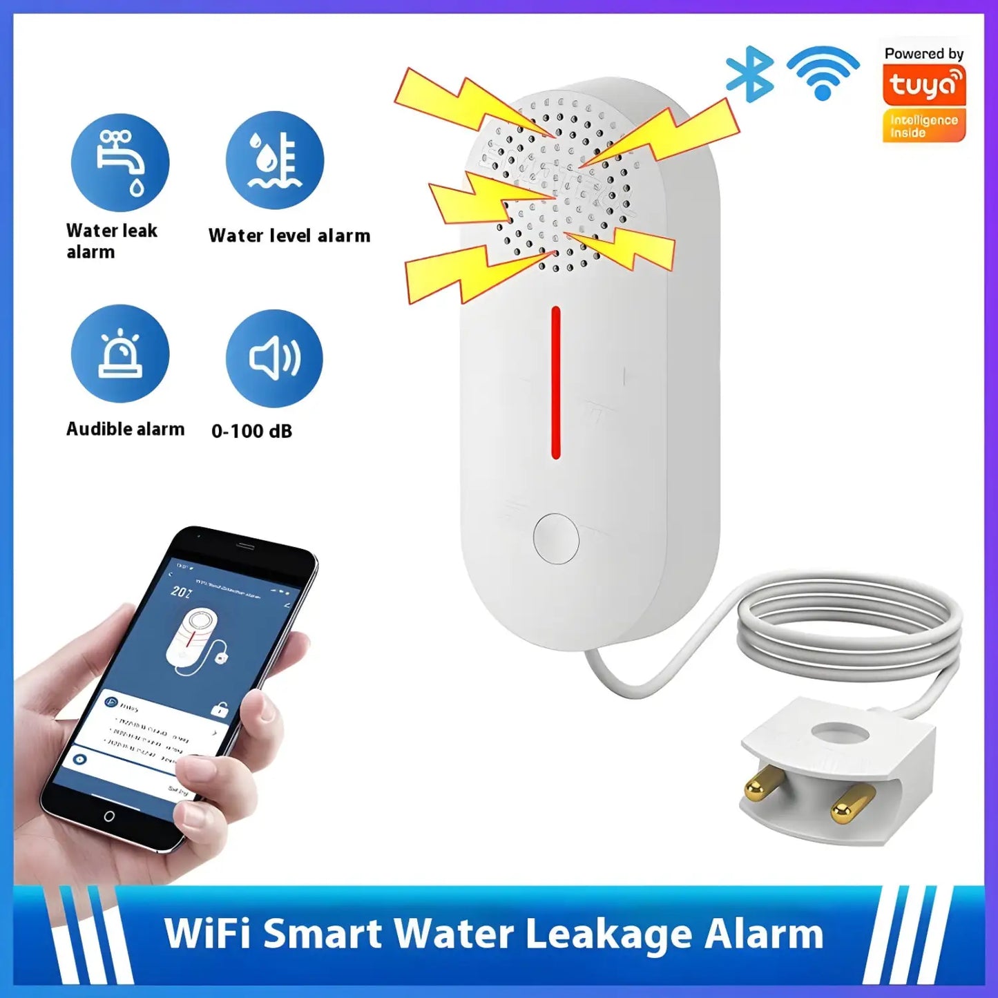 WiFi Water Level Sensor & Leakage Alarm for Home Security – Tuya Smart - Accessory