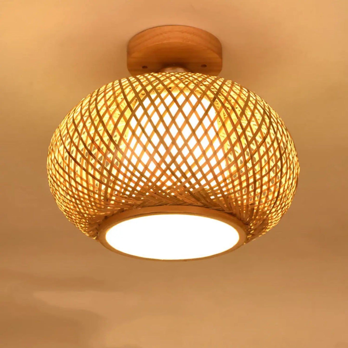 Wood Ceiling Lamp with Unique Design for Modern Home Lighting - Yellow / 30X18CM - 12V Hanging Light