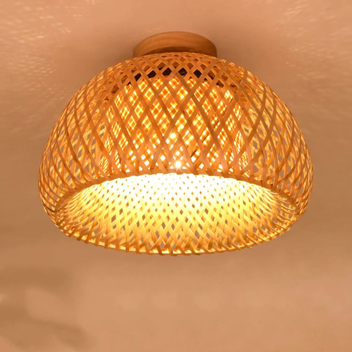 Wood Ceiling Lamp with Unique Design for Modern Home Lighting - Yellow / 30X18CM - 12V Hanging Light
