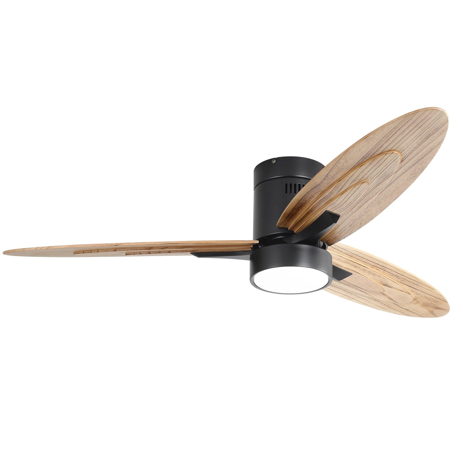 Wooden Ceiling Fan with Light Reversible DC Motor Quiet & Modern Design - Black - Ceiling Fan