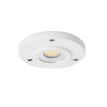 1- 12V LED Puck Light – 3.3W 3000K Plug-In with Aluminum Housing - White - Undercabinet Light