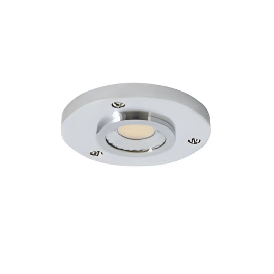 1- 12V LED Puck Light – 3.3W 3000K Plug-In with Aluminum Housing - Brush Nickel - Undercabinet Light