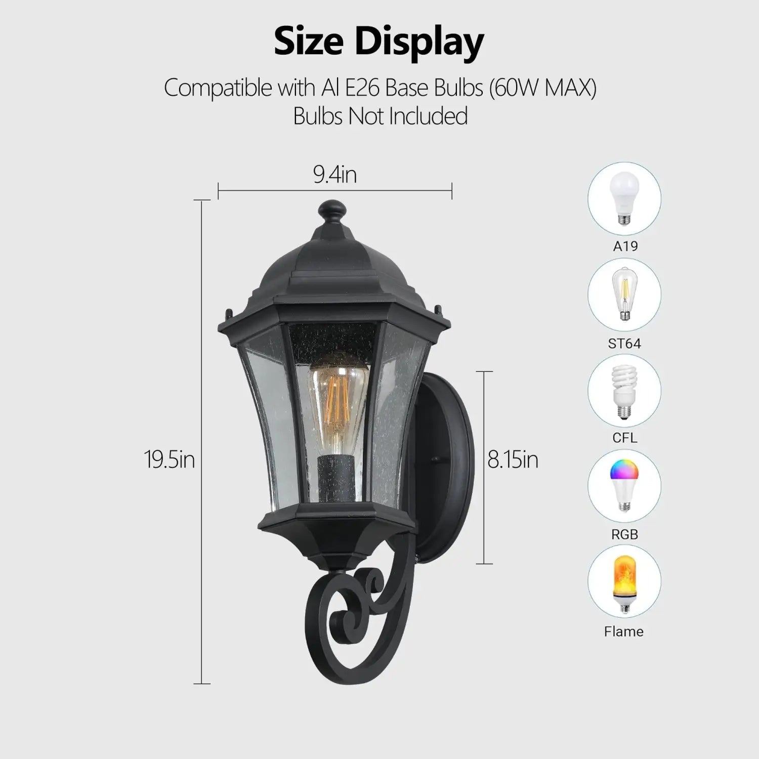 1-Pack Mounted Wall Sconce Vintage for Indoor & Outdoor