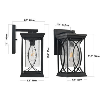 1-Pack Outdoor Light Lantern with Modern Crackled Glass for Exterior Purpose