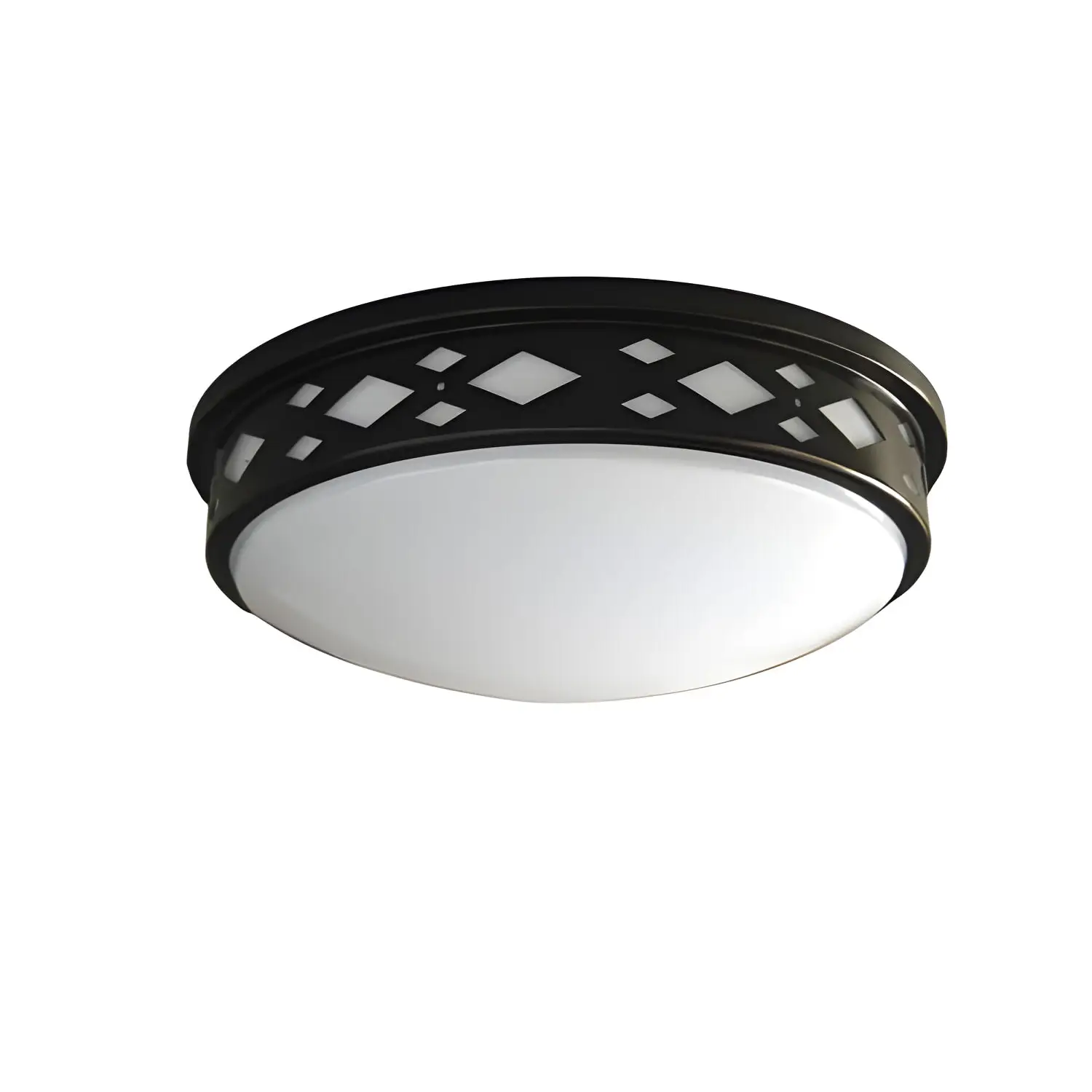10’’ 15W LED Diamond Lattice Flush Mount | 4000K Correlated Color Temperature - Bronze / 15 Watt LED - Ceiling Light