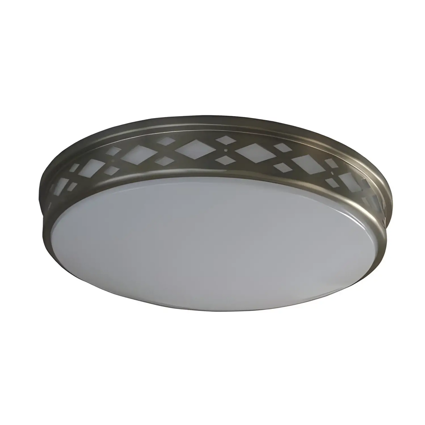 10’’ 15W LED Diamond Lattice Flush Mount | 4000K Correlated Color Temperature - Brush Nickel / 15 Watt LED