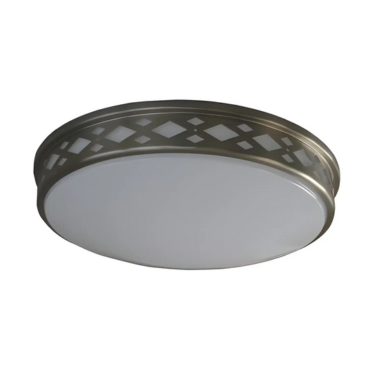 10’’ 15W LED Diamond Lattice Flush Mount | 4000K Correlated Color Temperature - Brush Nickel / 15 Watt LED