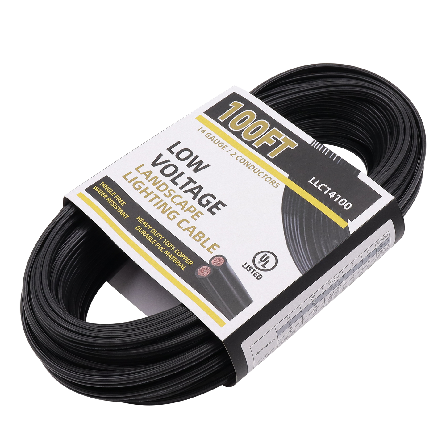100ft ULECC 14AWG/2C Burial Electrical Wire Housing for Landscape Lighting