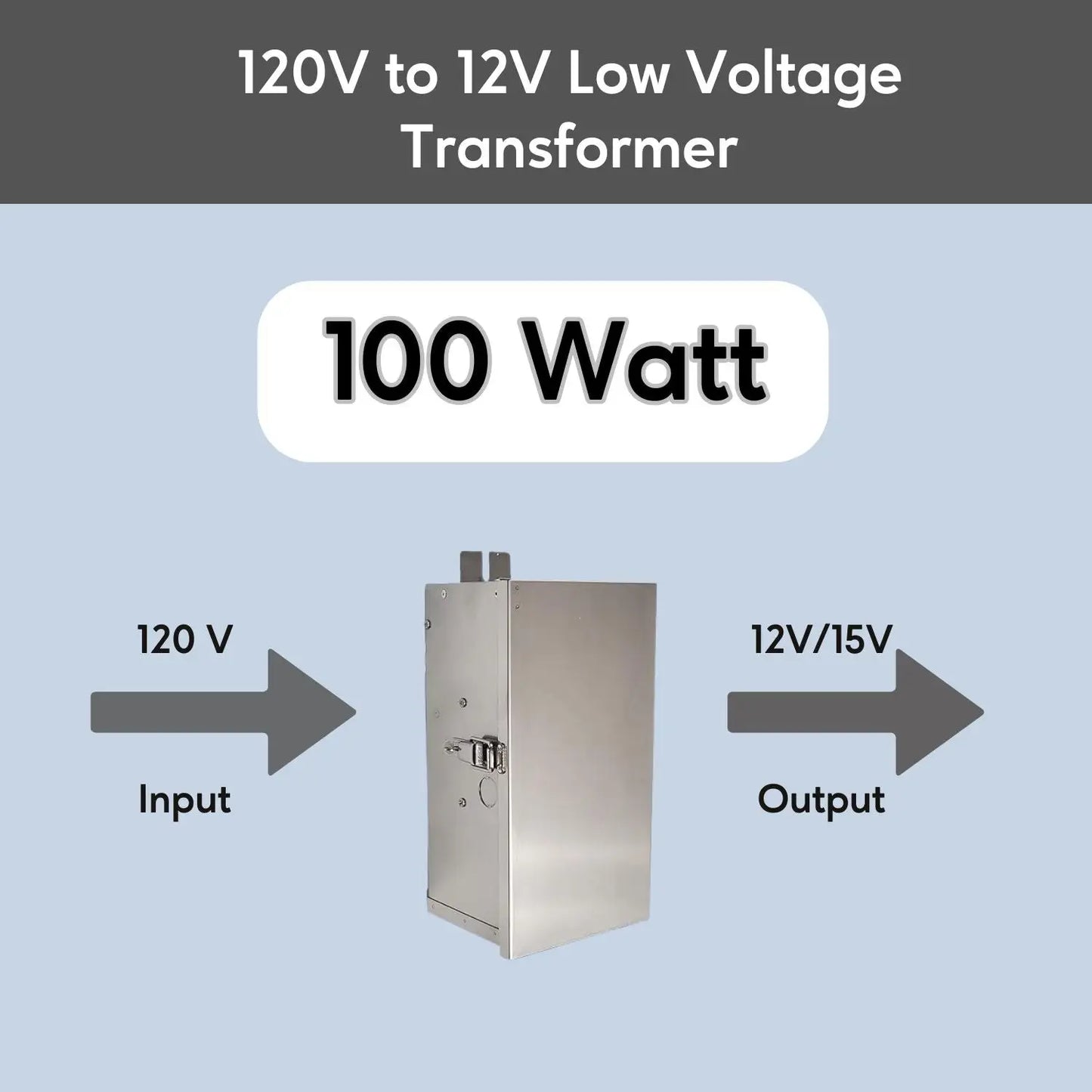 100W Multi-Tap Low Voltage Transformer | 12 - 15V - 120 Volt / 12 VOLT - 15 VOLT / 100 Watt - Landscape Transformers