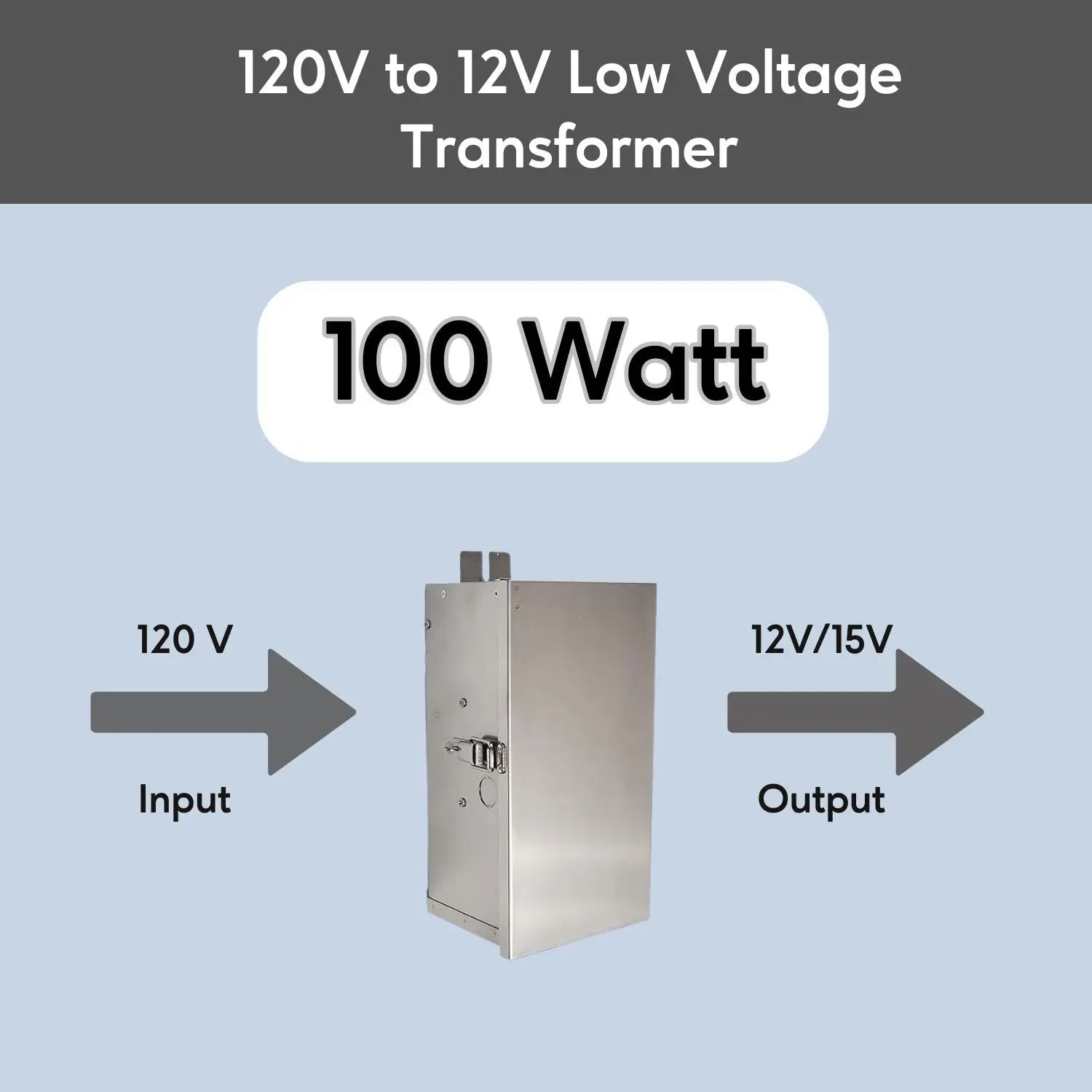 100W Multi-Tap Low Voltage Transformer | 12 - 15V - 120 Volt / 12 VOLT - 15 VOLT / 100 Watt - Landscape Transformers