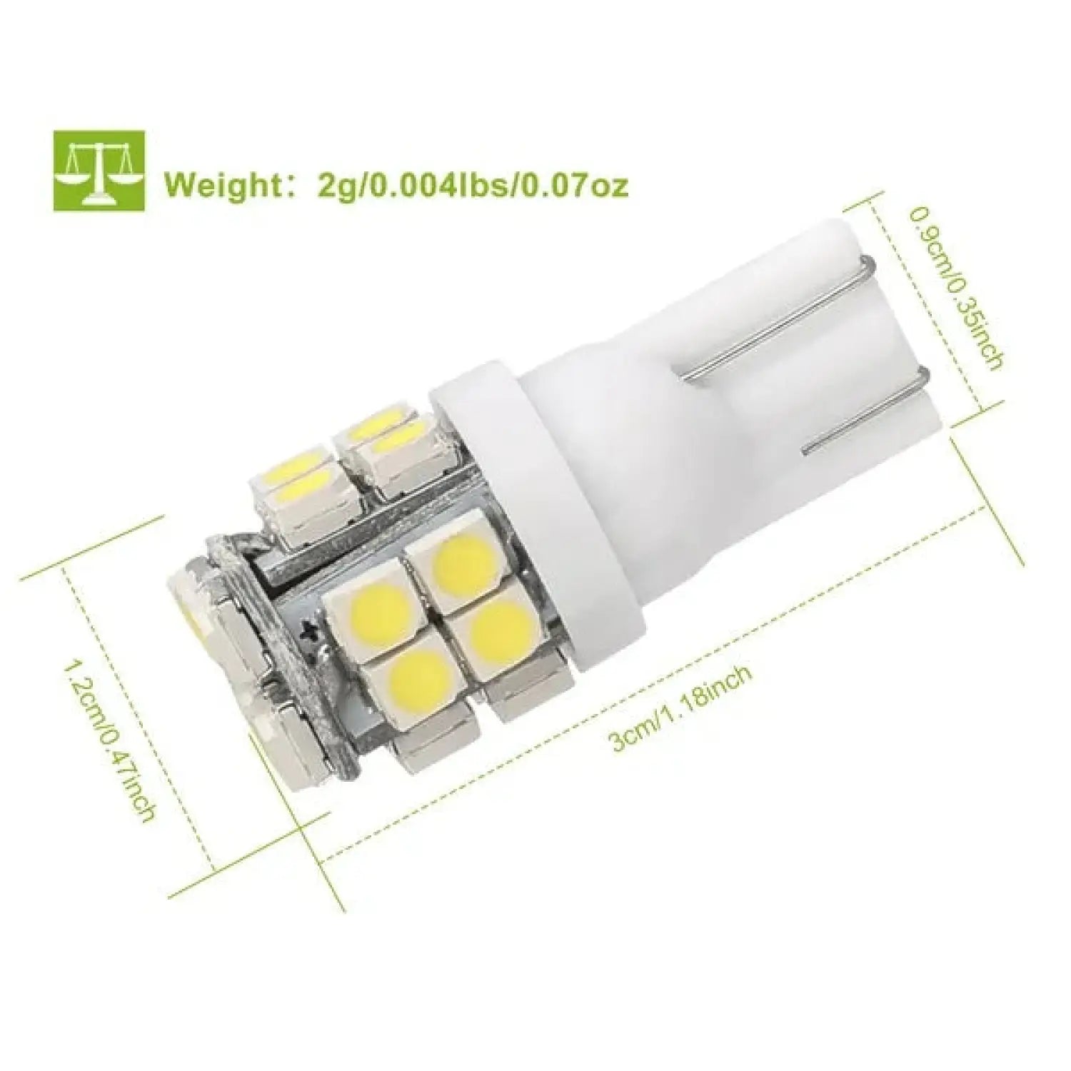 10Pcs High-Performance 12V White LED Light Bulbs for Cars - White - Automotive LED Bulb